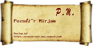 Pozsár Mirjam névjegykártya